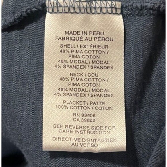 Theory Mens Polo Shirt Collared Short Sleeve Navy Blue Modal Size Large - Picture 6 of 6